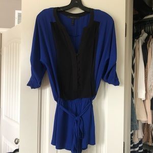 BCBG MaxAzria Blue / Black Romper XS